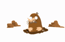 Gif animé taupe trou